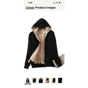 Women'S Yeokou Full Zip up Sherpa Lined Hoodie Sweatshirt Jacket Coat